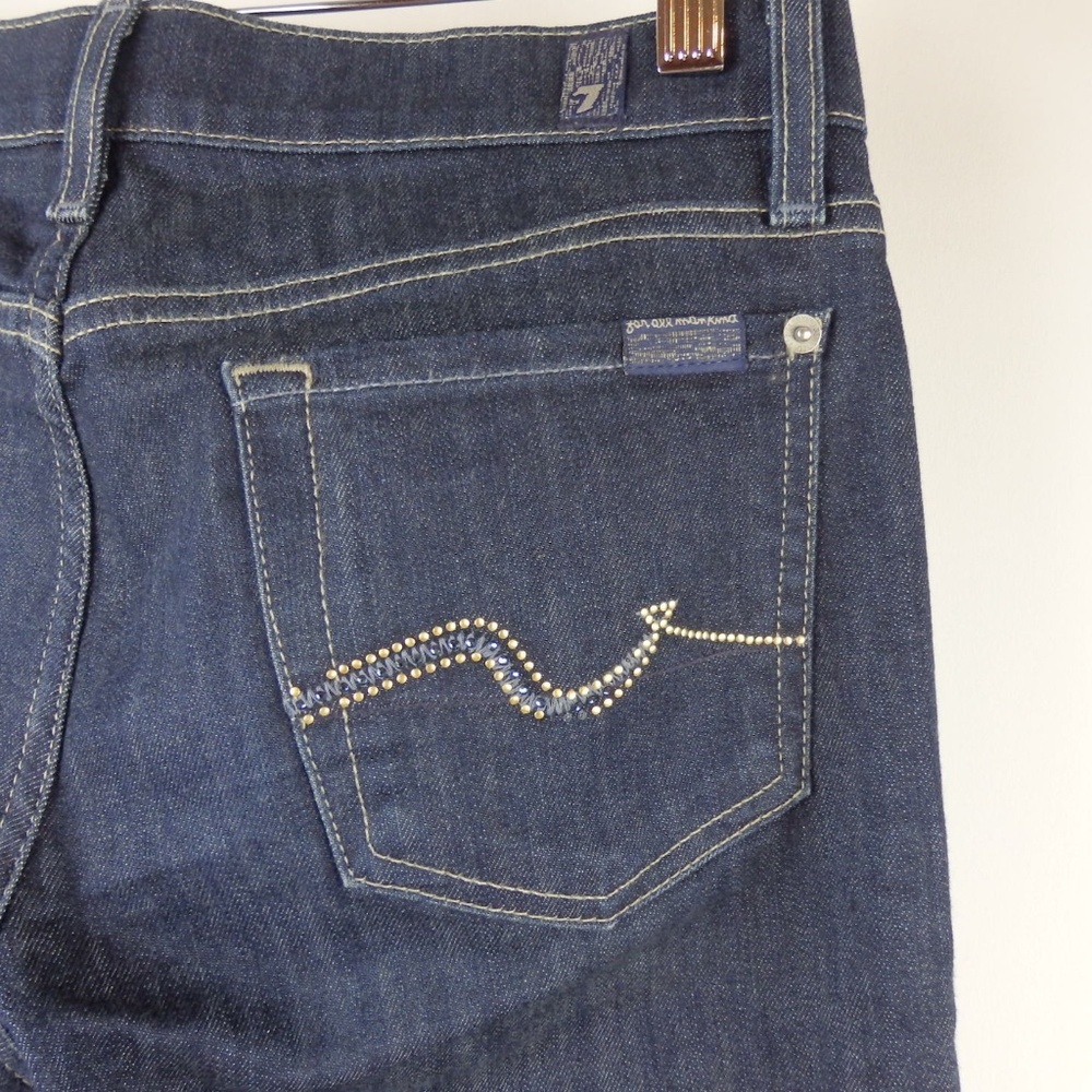 7 for All Mankind Roxanne Skinny Denim Jeans Dark Size 26 - Picture 5 of 8